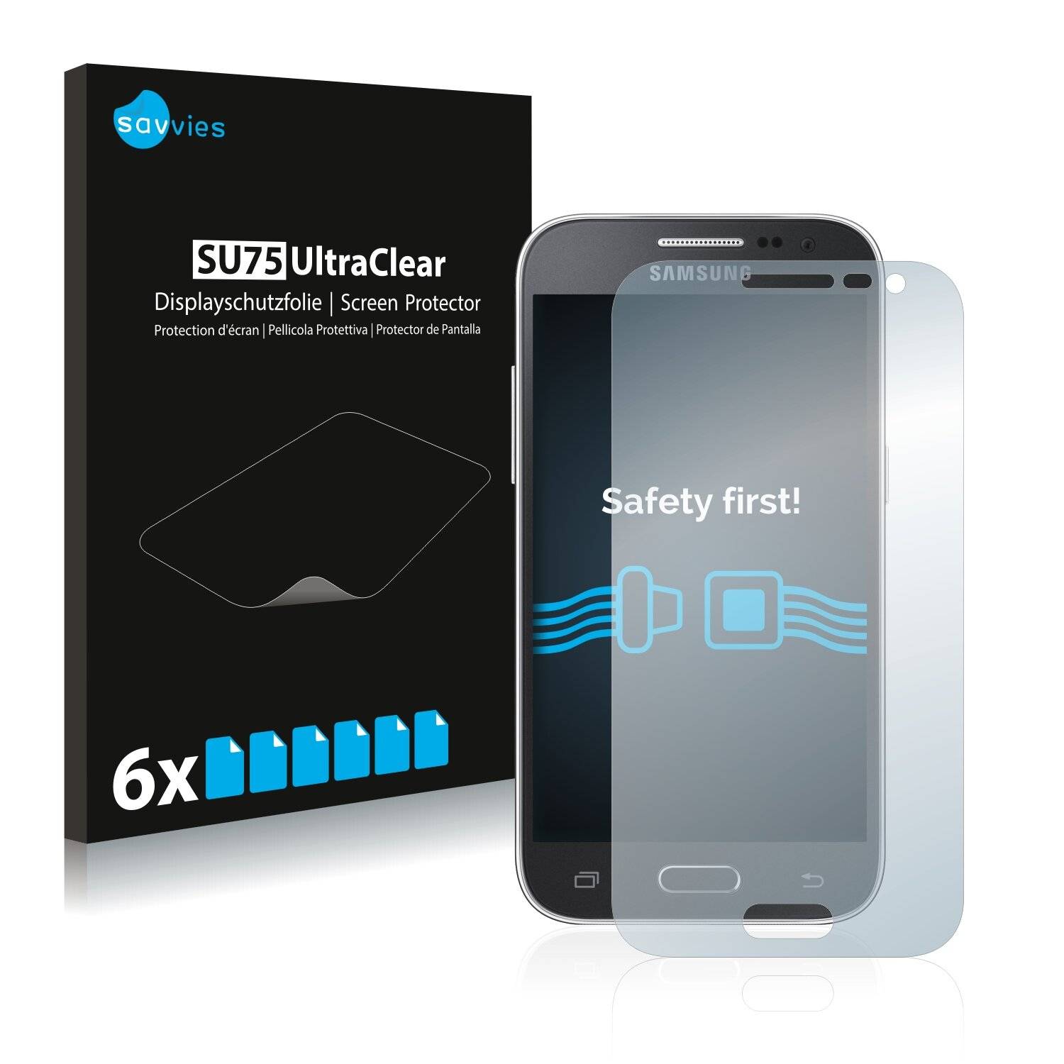 6x Savvies SU75 Displayschutzfolie für Samsung Galaxy Core Prime