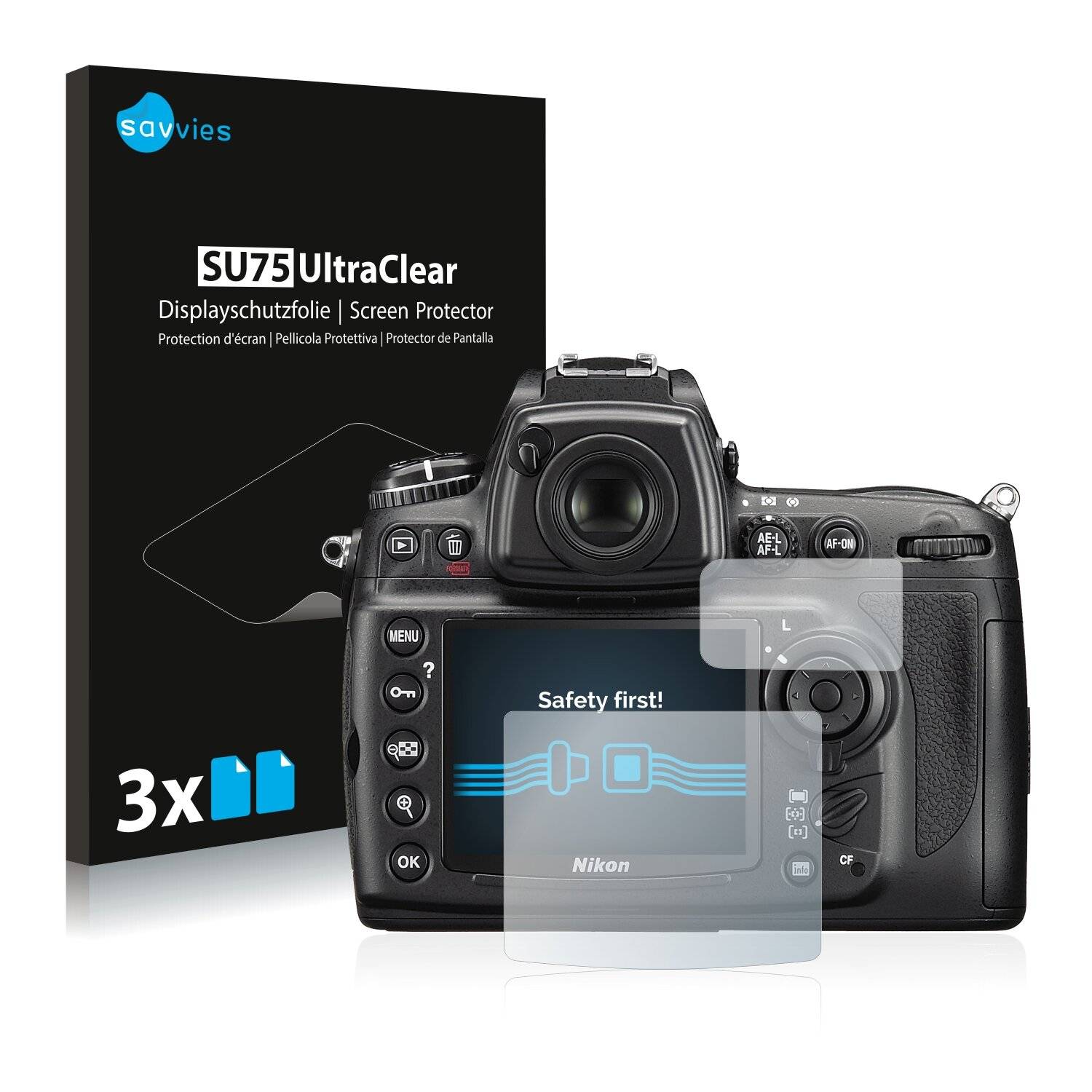6x Savvies SU75 Displayschutzfolie für Nikon