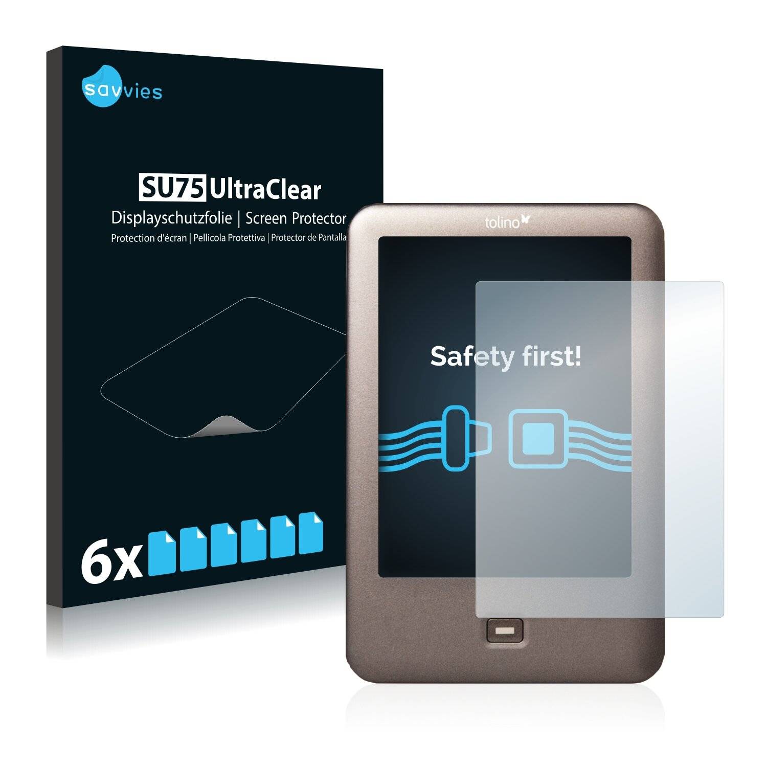 6x Savvies SU75 Displayschutzfolie für Tolino