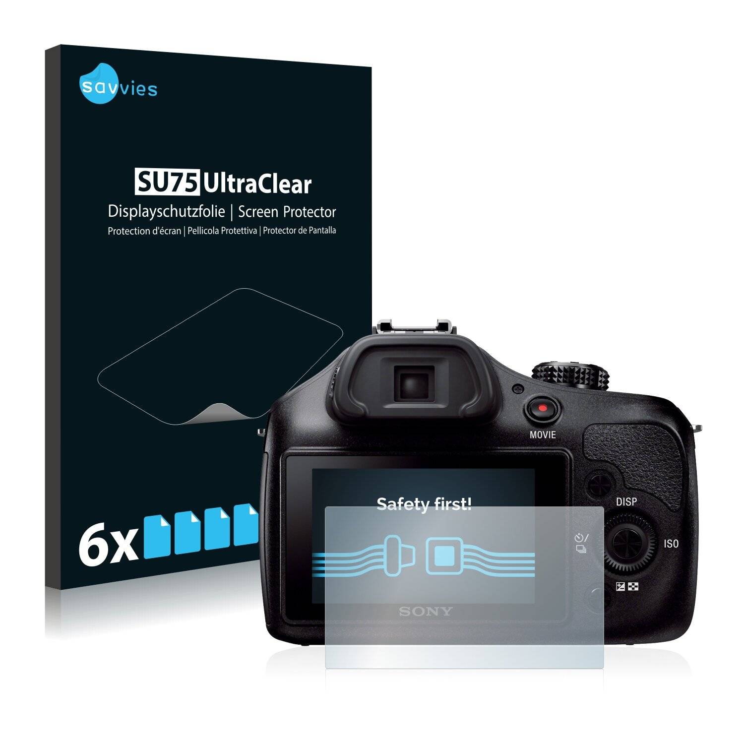 6x Savvies SU75 Displayschutzfolie für Sony Alpha