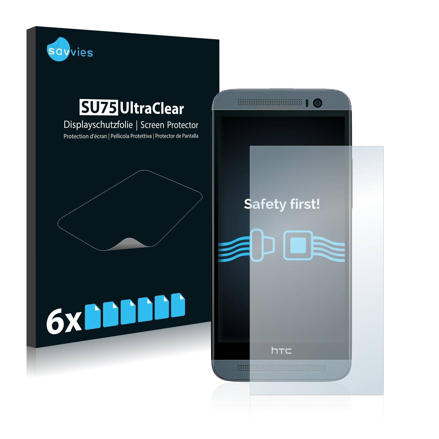 6x Savvies SU75 Displayschutzfolie für HTC One
