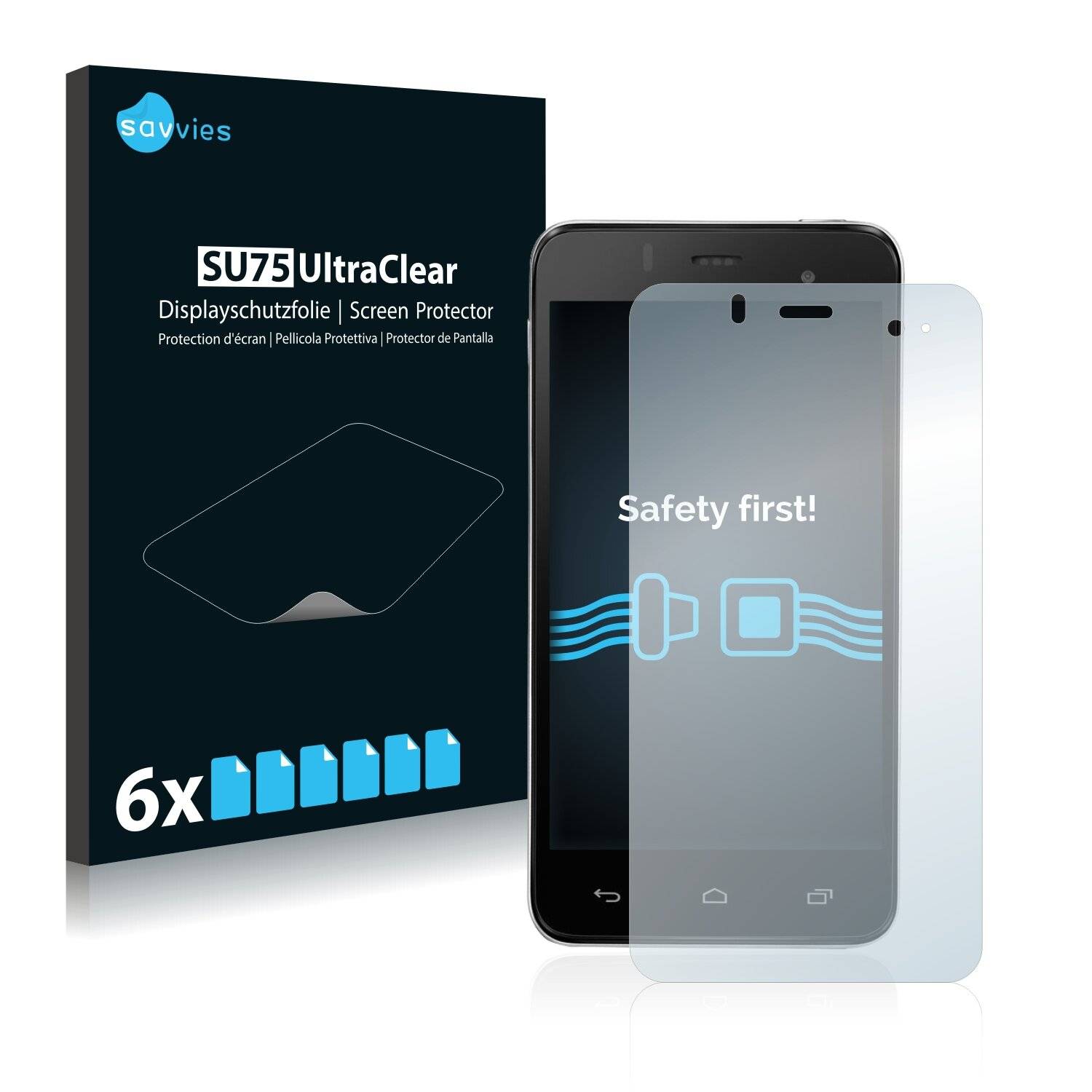 6x Savvies SU75 Displayschutzfolie für Alcatel One Touch OT-6010D
