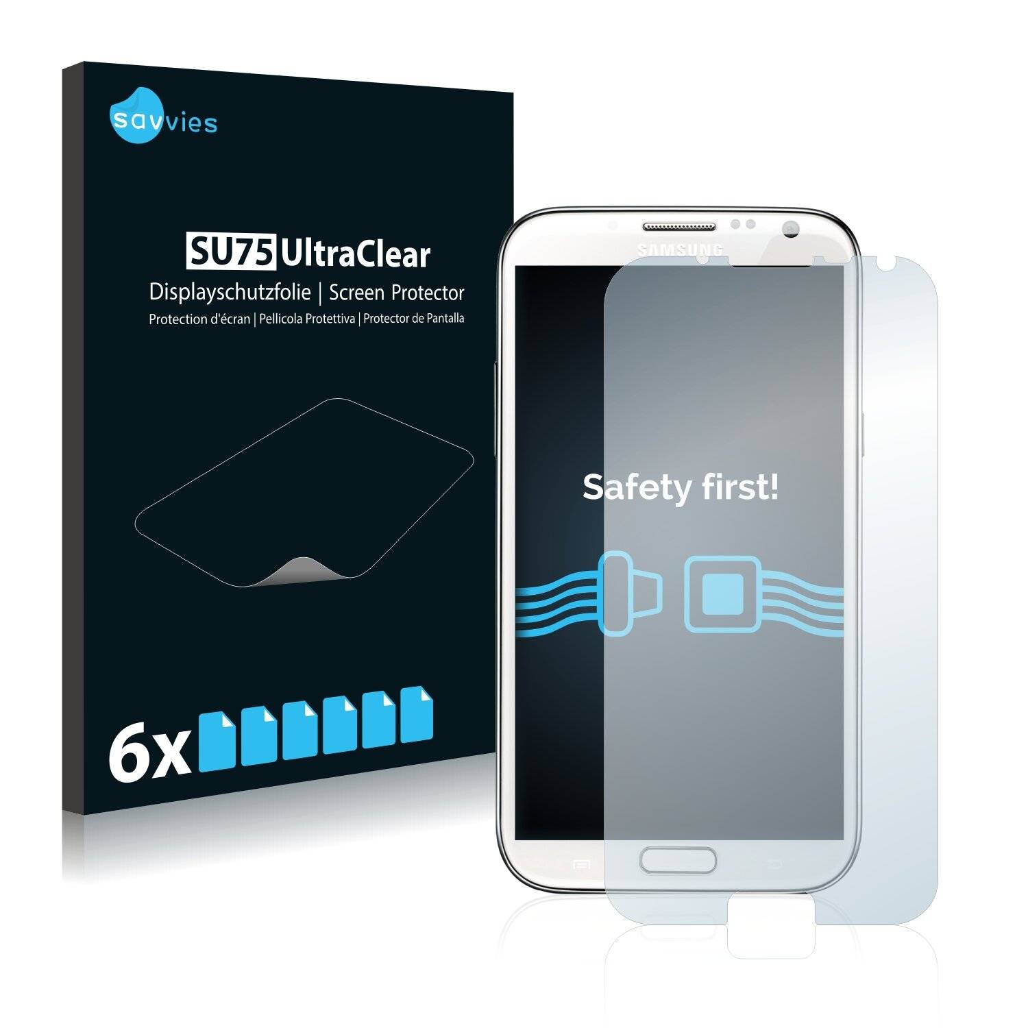 6x Savvies SU75 Displayschutzfolie für Samsung Galaxy Note 2 II