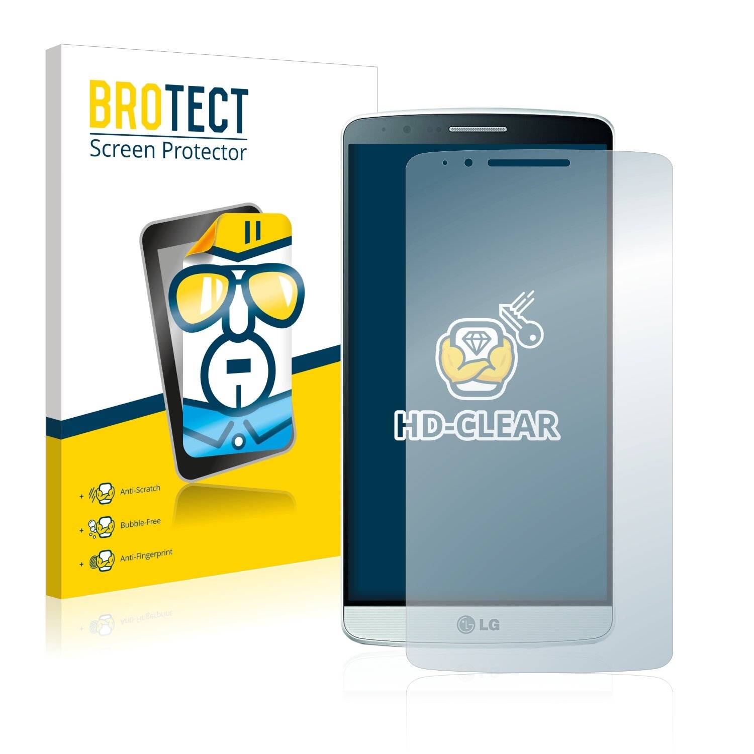 2x BROTECT HD-Clear Displayschutzfolie für LG G3