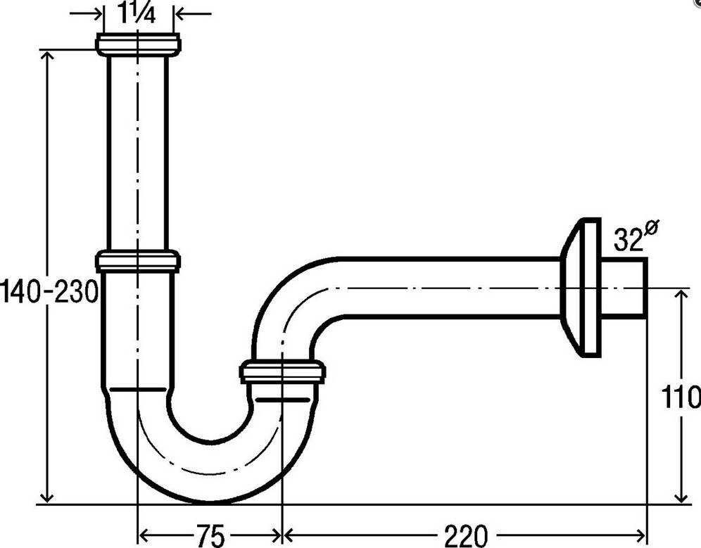 Viega Röhrengeruchverschluss Plus 11/4 x11/4 verchromt
