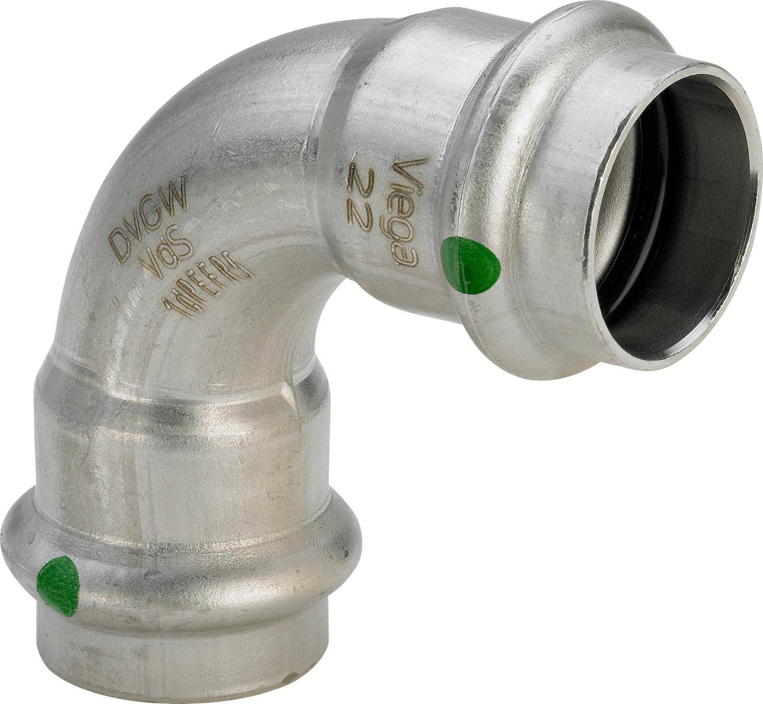 VIEGA Bogen I/I 90° Sanpress Inox Edelstahl 42mm