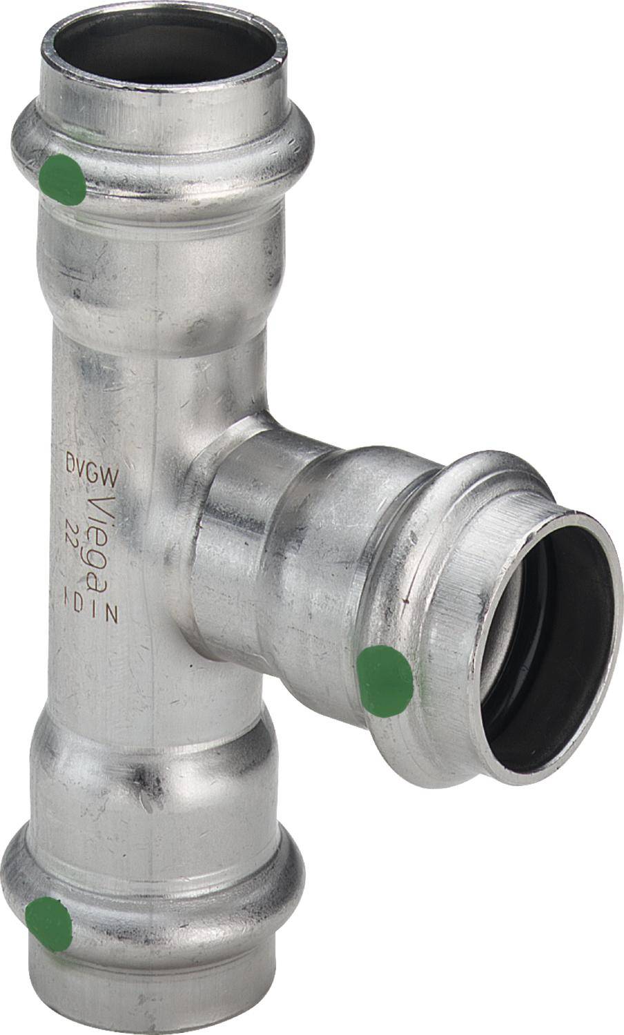 VIEGA T-Stück reduziert Sanpress Inox Edelstahl 18x15x18mm