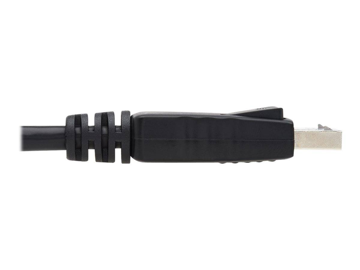 Nahaufnahme eines schwarzen USB-Kabelsteckers auf weißem Hintergrund, der das Steckerende und den geformten Griff zeigt.