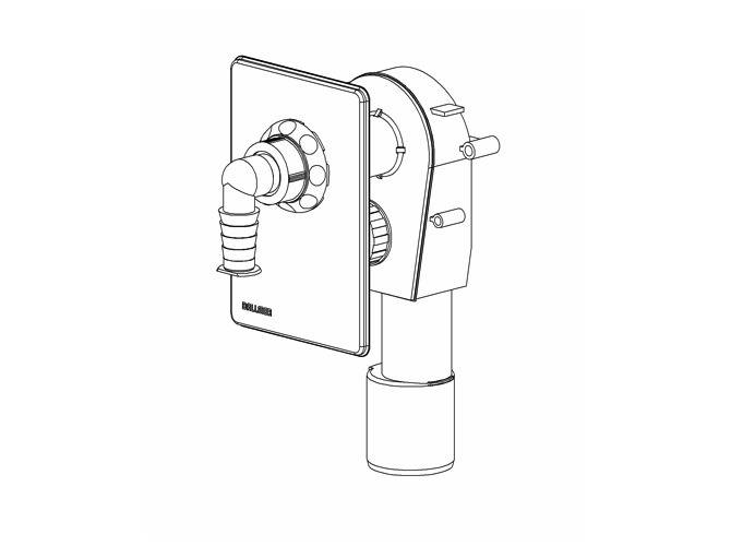 Dallmer Wand-Waschgeräte-Siphon HL 400 Abdeckpl. a. ES 110x160mm DN 40/50