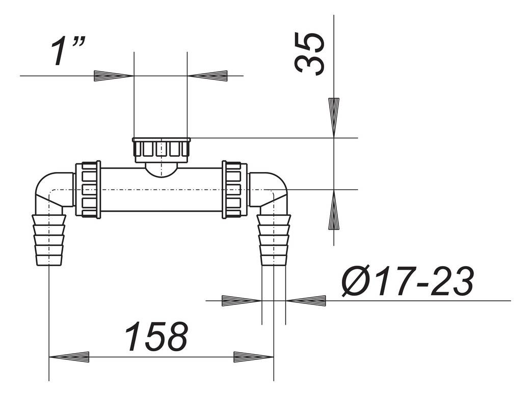 Dallmer Waschgeräte-Doppelanschluss für Waschgeräte-Siphon HL 400 1
