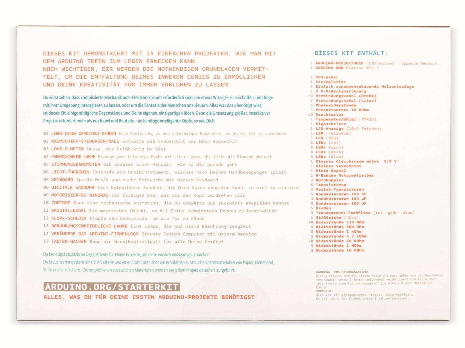 ARDUINO ®, Set Starter Kit German / Deutsch, K040007