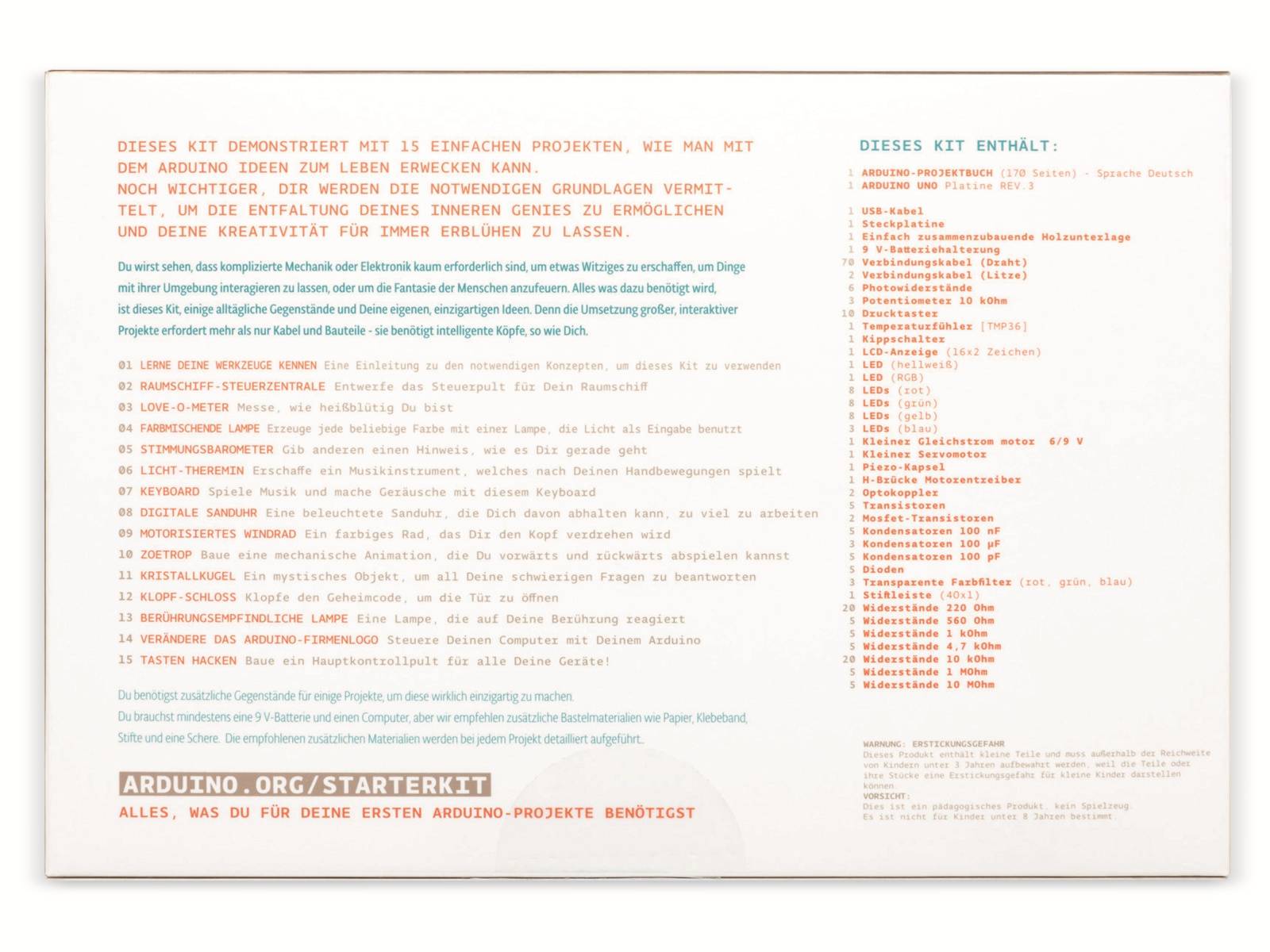 ARDUINO ®, Set Starter Kit German / Deutsch, K040007