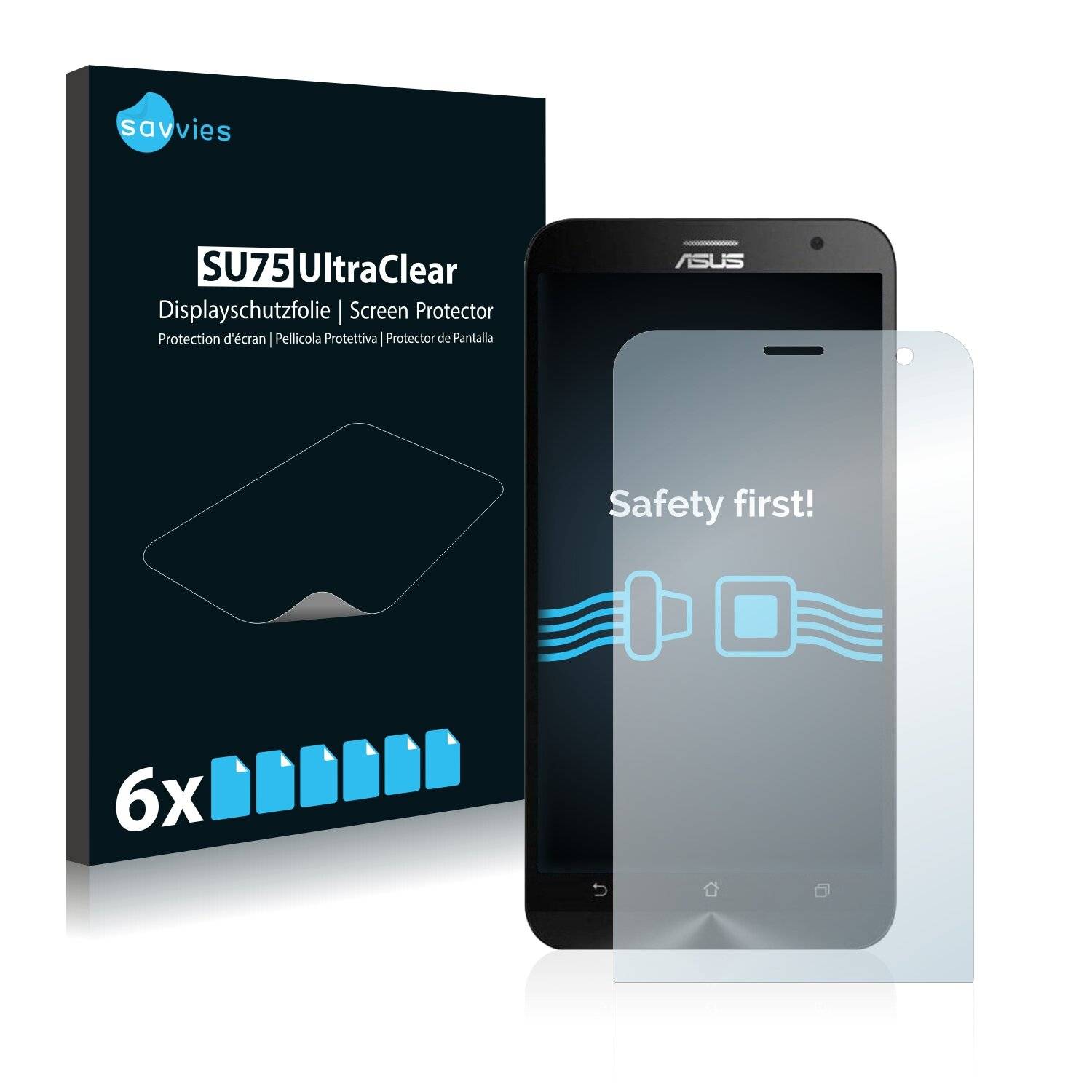 6x Savvies SU75 Displayschutzfolie für Asus ZenFone 2 Laser