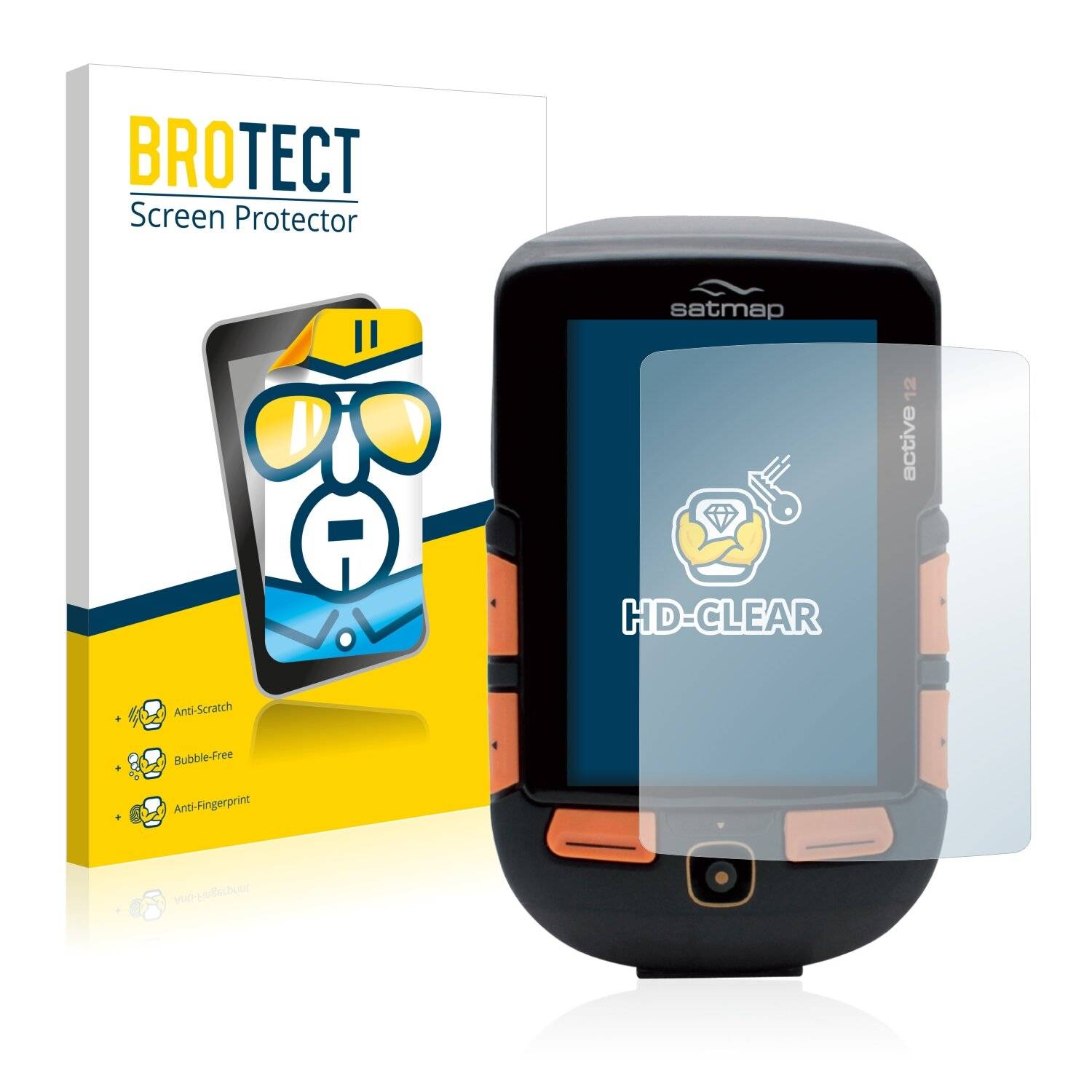 2x BROTECT HD-Clear Displayschutzfolie für Satmap Active 12 GPS (inkl. umliegender