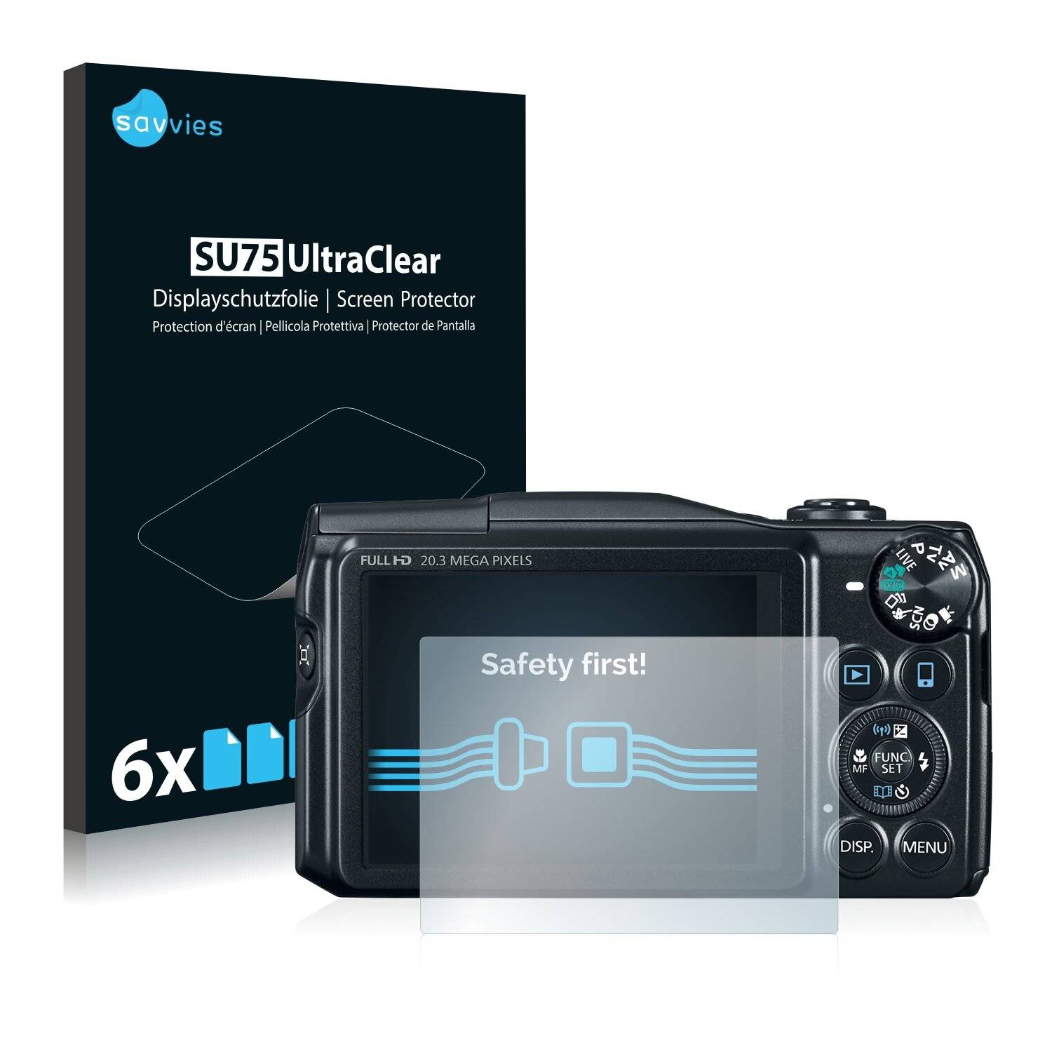 6x Savvies SU75 Displayschutzfolie für Canon PowerShot SX710