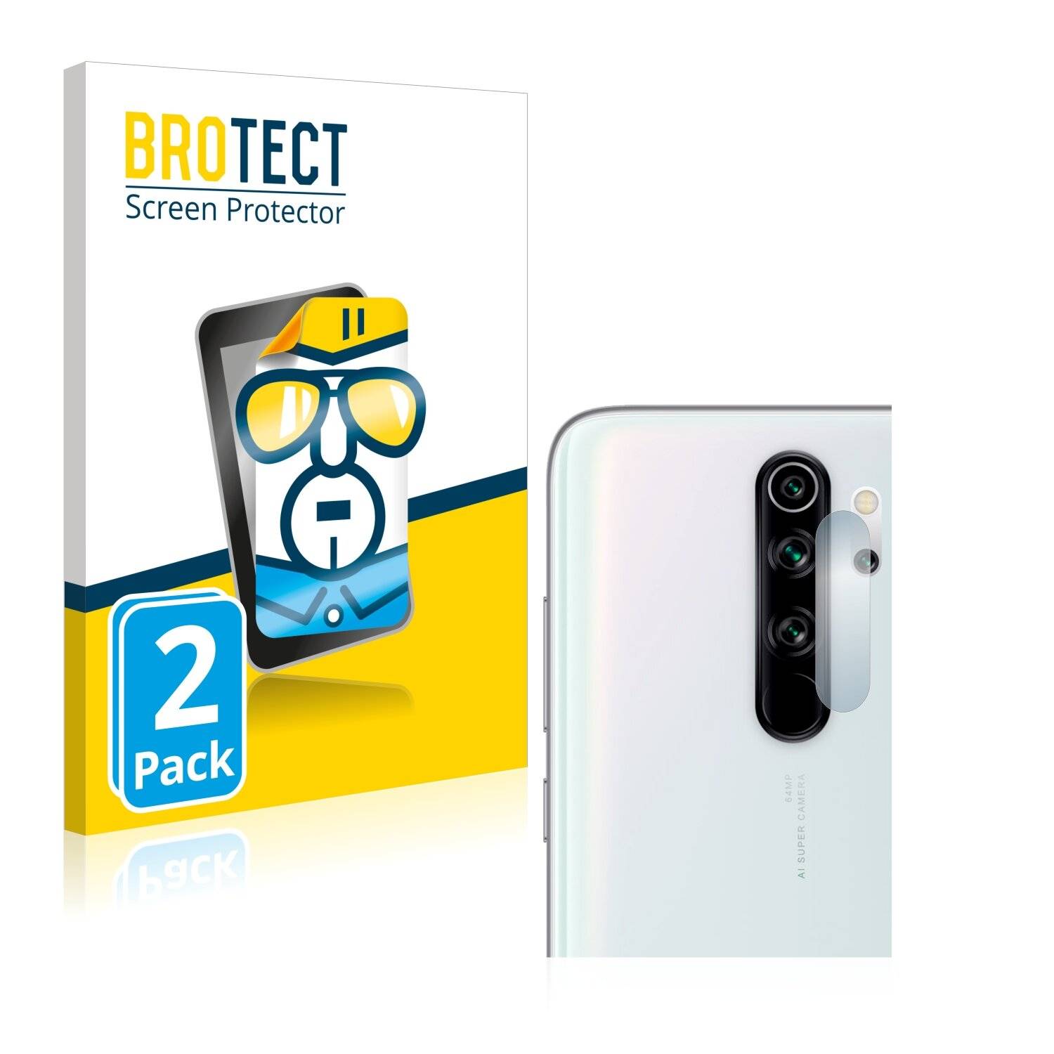 2x BROTECT HD-Clear Displayschutzfolie für Xiaomi Redmi Note 8 Pro (NUR