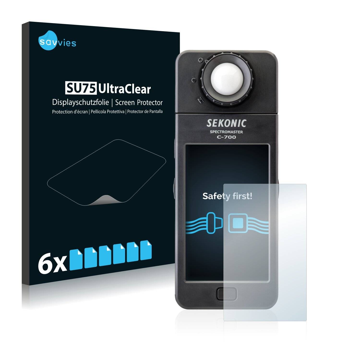 6x Savvies SU75 Displayschutzfolie für Sekonic C-700