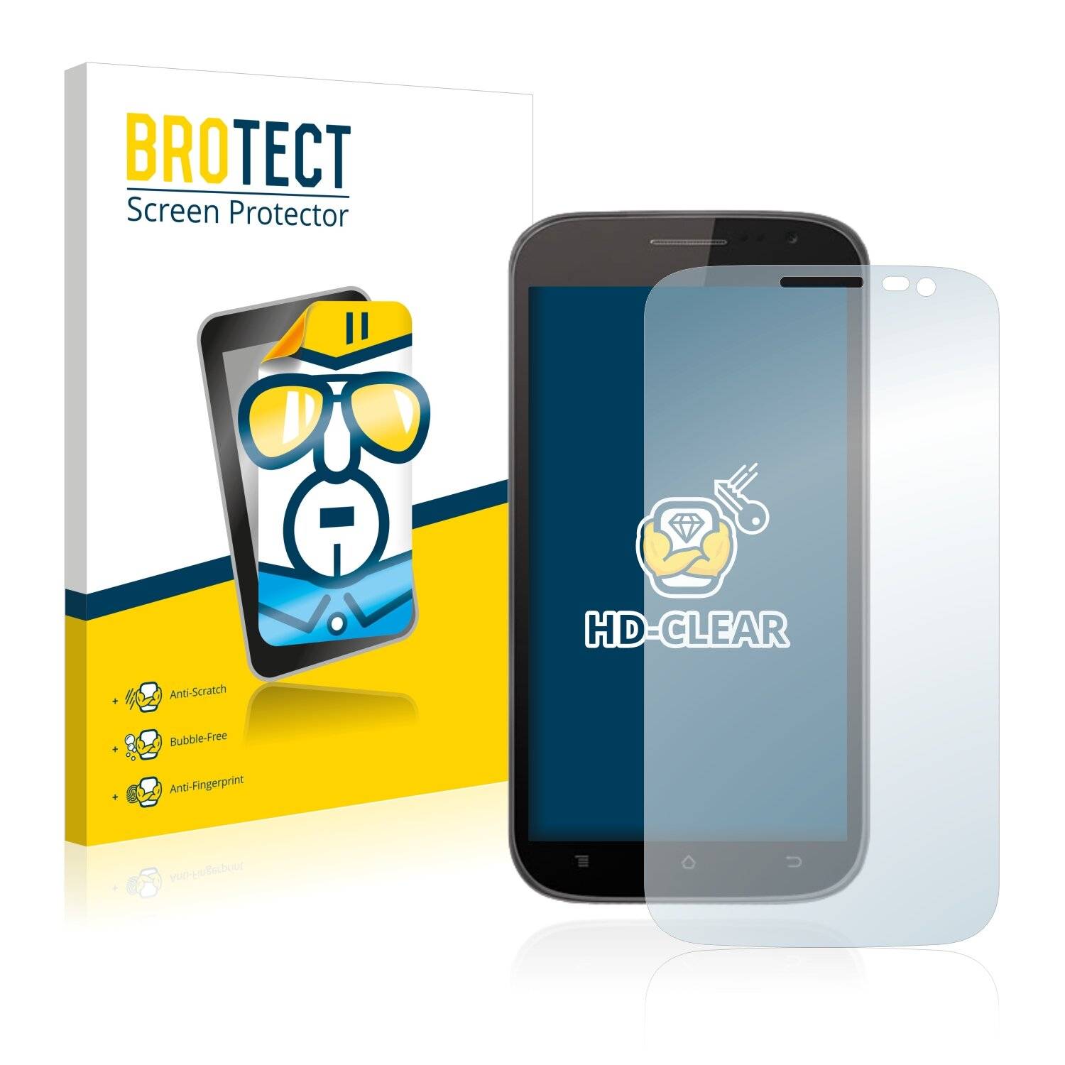 2x BROTECT HD-Clear Displayschutzfolie für Yezz Andy