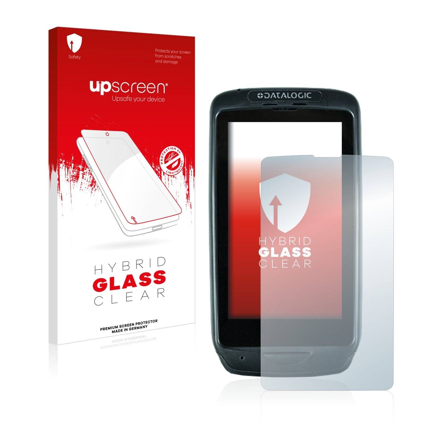 upscreen Hybrid Glass Clear Premium Schutzglas Folie für Datalogic Memor