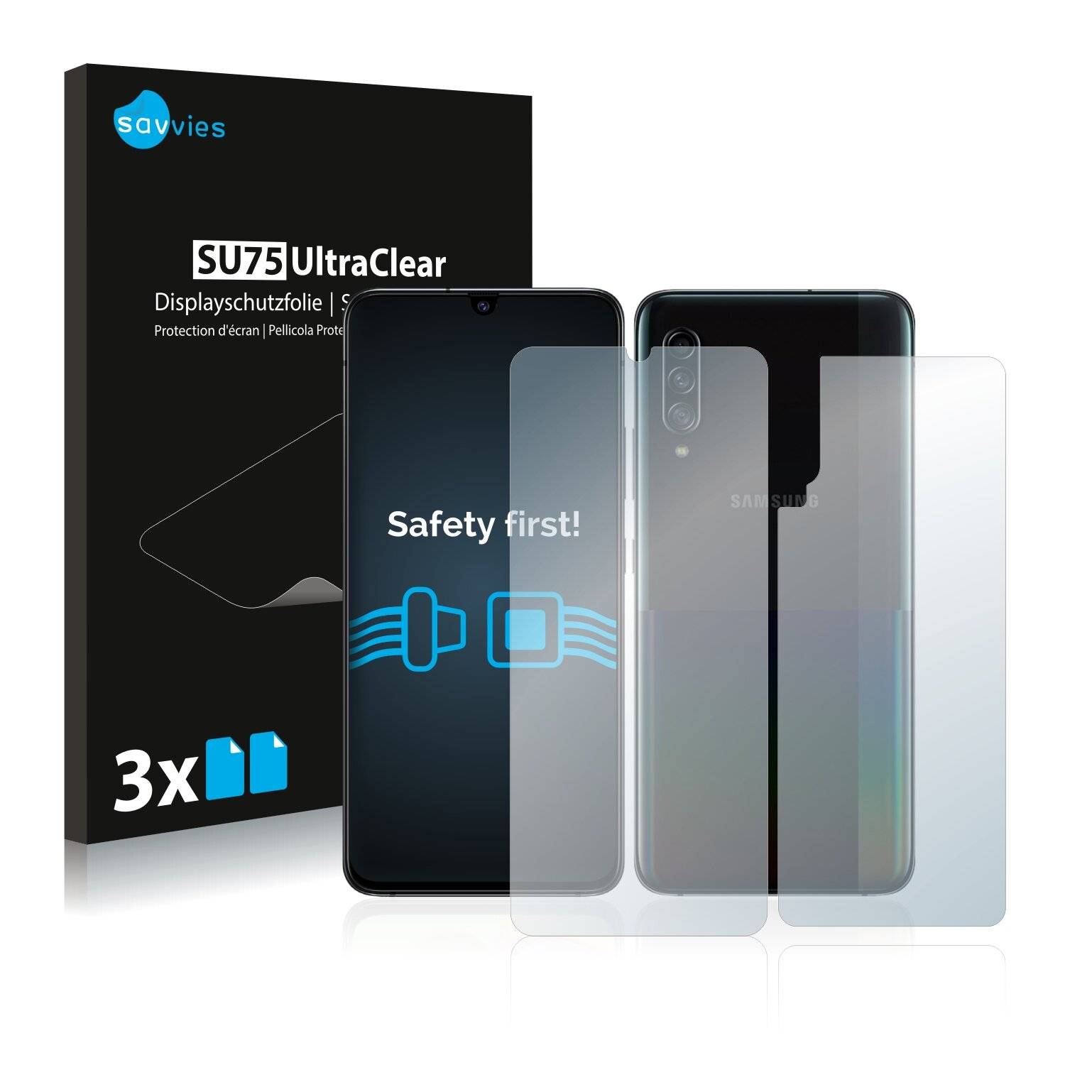 6x Savvies SU75 Displayschutzfolie für Samsung Galaxy A90 5G (Vorder +