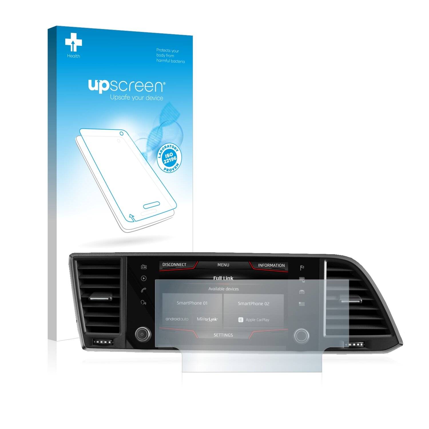 upscreen Bacteria Shield Clear Premium Antibakterielle Displayschutzfolie für Seat Ateca