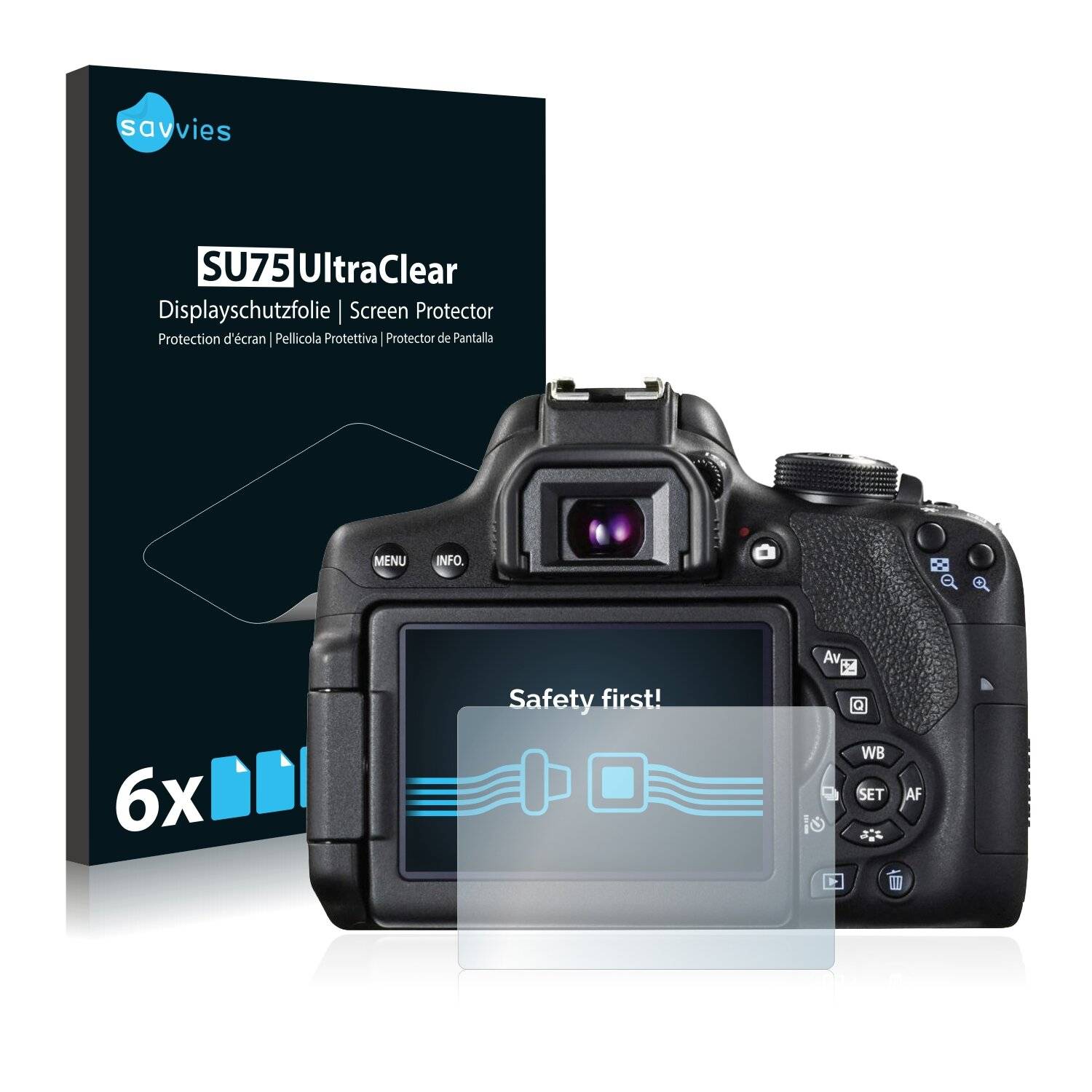 6x Savvies SU75 Displayschutzfolie für Canon EOS