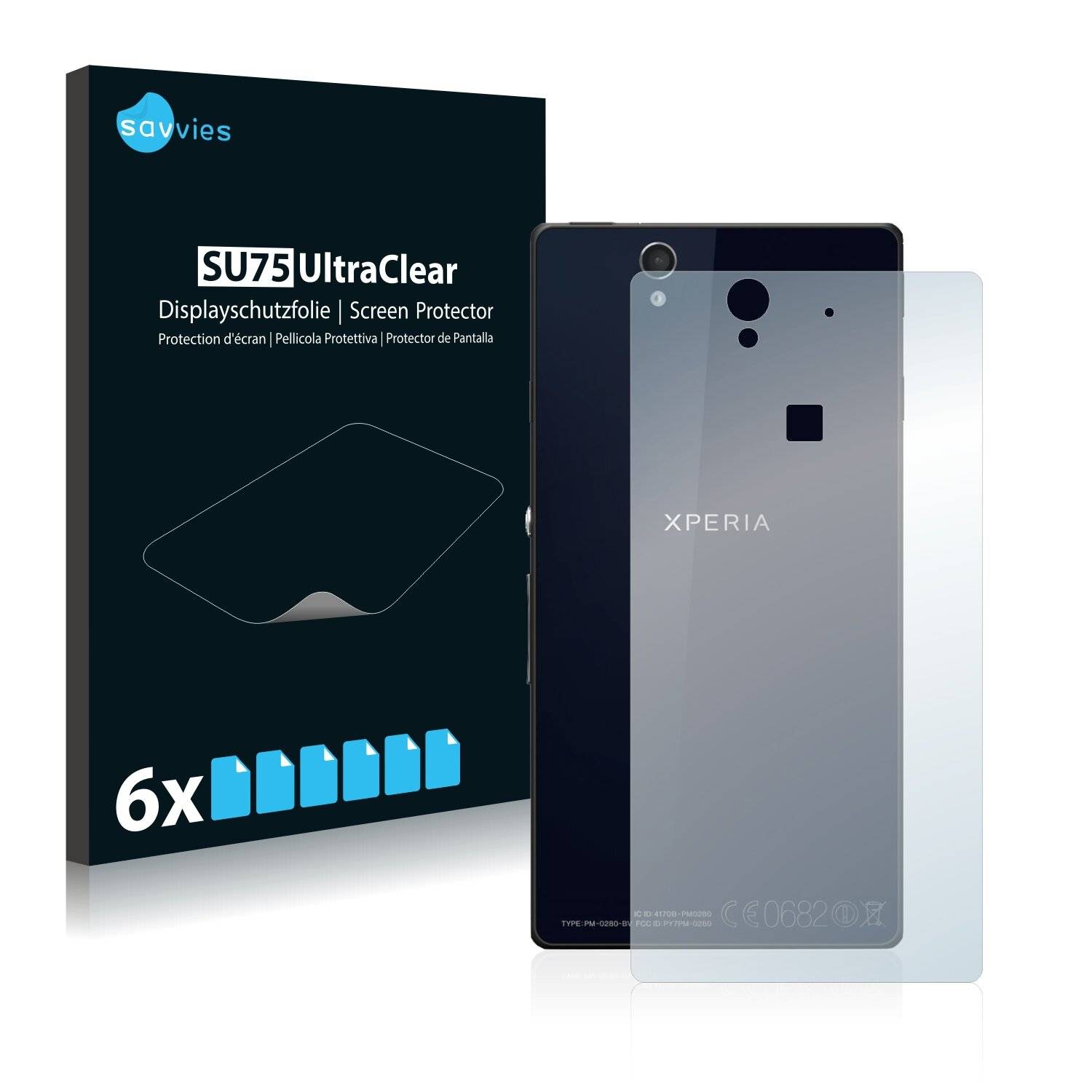 6x Savvies SU75 Displayschutzfolie für Sony Xperia Z C6603