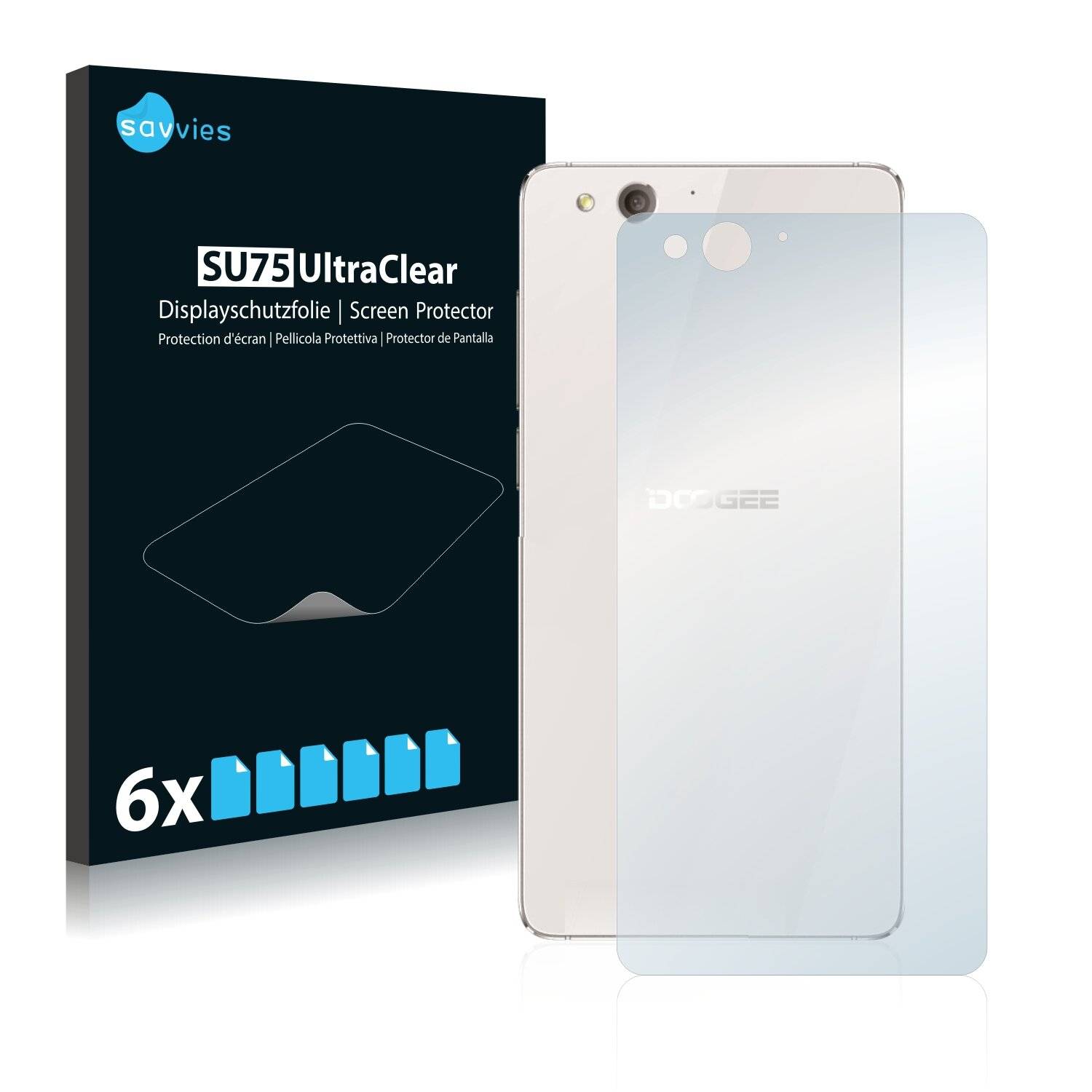 6x Savvies SU75 Displayschutzfolie für Doogee Europa F3