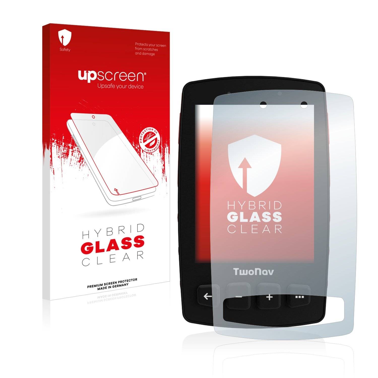 upscreen Hybrid Glass Clear Premium Schutzglas Folie für TwoNav Trail