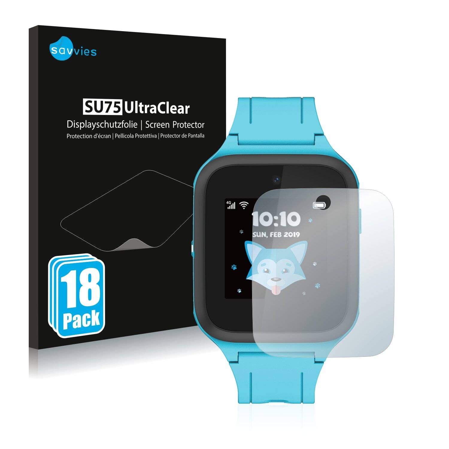 18x Savvies SU75 Displayschutzfolie für TCL Movetime FamilyWatch Kids