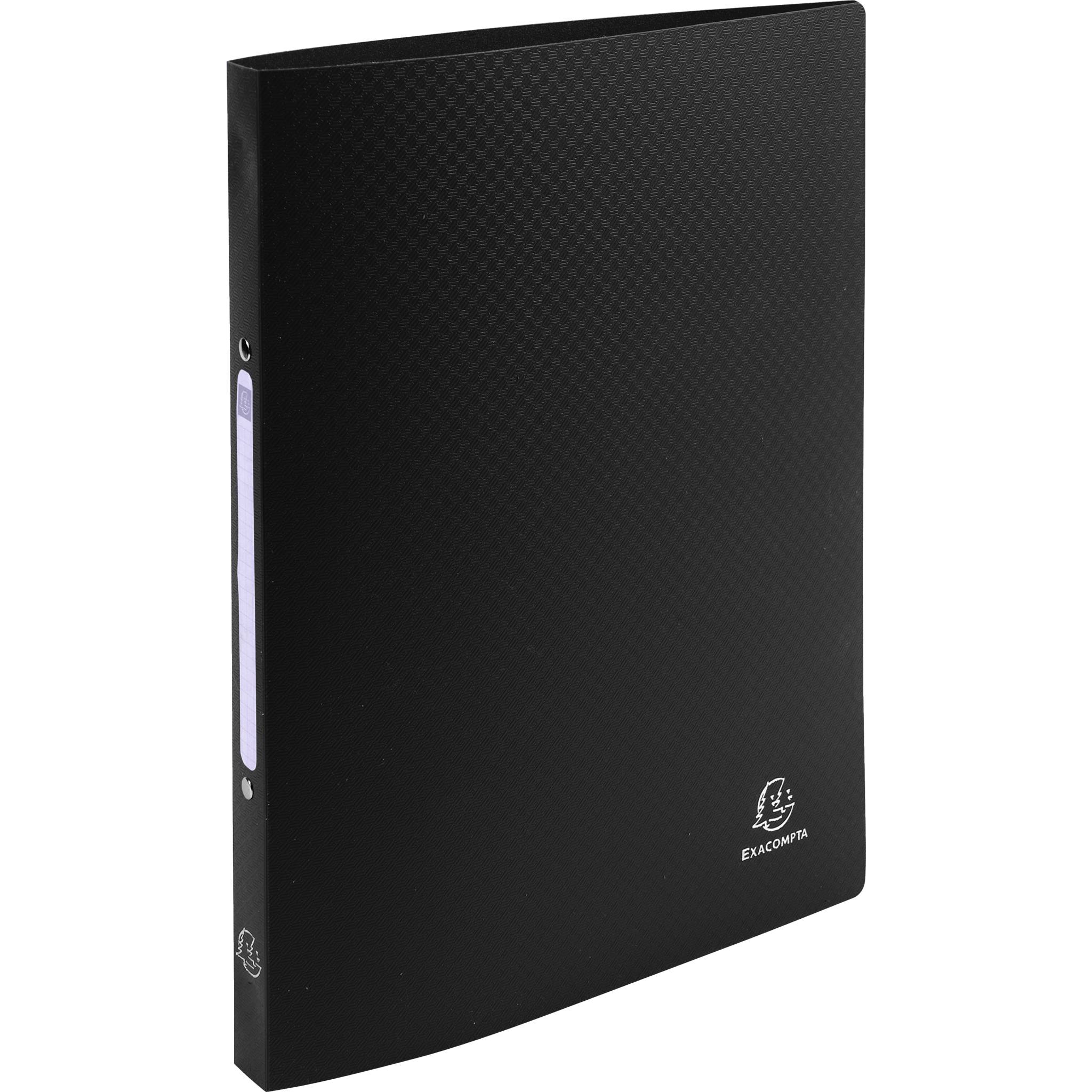 Exacompta 20x Ringbuch PP 500µ 2Ring 15mm Rücken 20mm A4 Schwarz 54191E