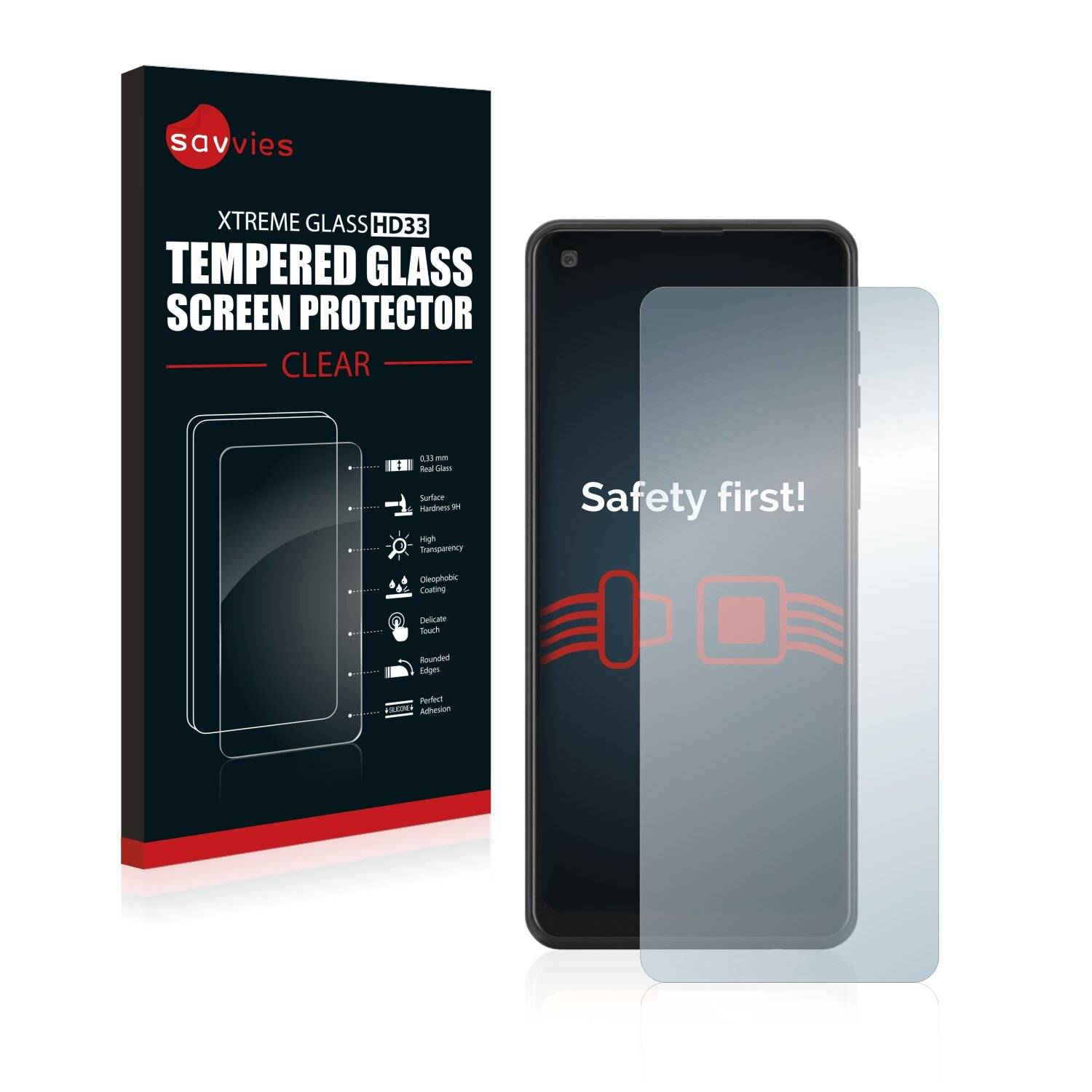 Savvies HD33 Clear Schutzglas für Samsung Galaxy