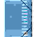 Exacompta 53927E 6x Ordnungsmappe Harmonika mit dehnbarem Rücken aus Colorspan-Karton, 12 Fächer - Iderama - Hellblau