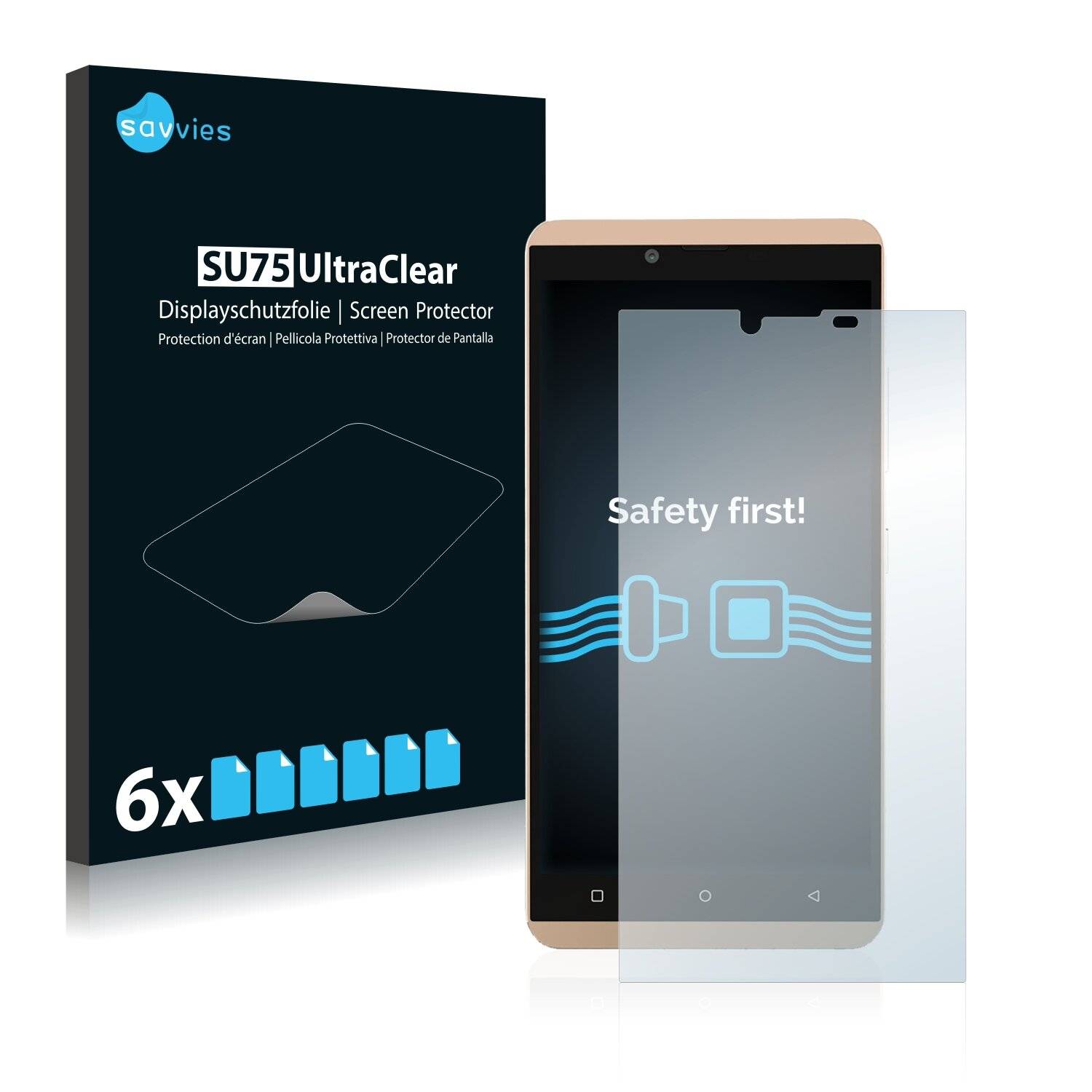 6x Savvies SU75 Displayschutzfolie für BLU Vivo XL