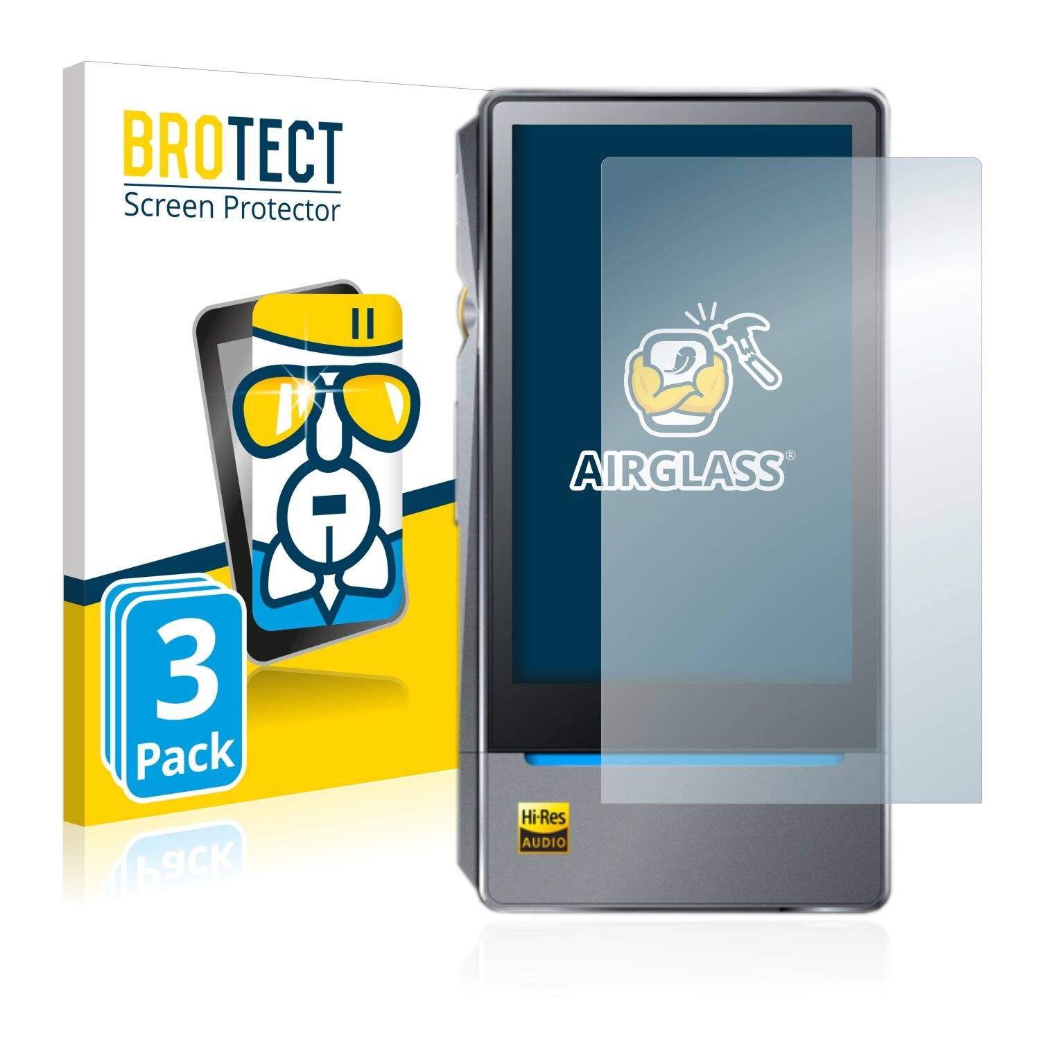 3x BROTECT AirGlass Schutzglas Folie für FiiO X7 Mark