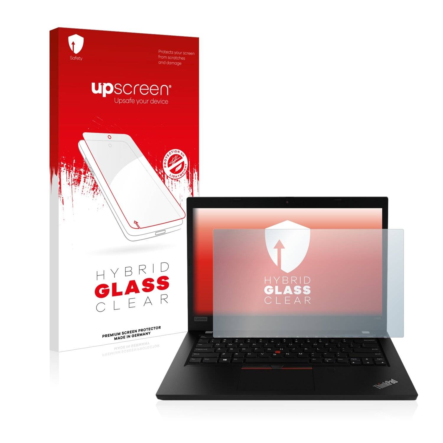 upscreen Hybrid Glass Clear Premium Schutzglas Folie für Lenovo ThinkPad