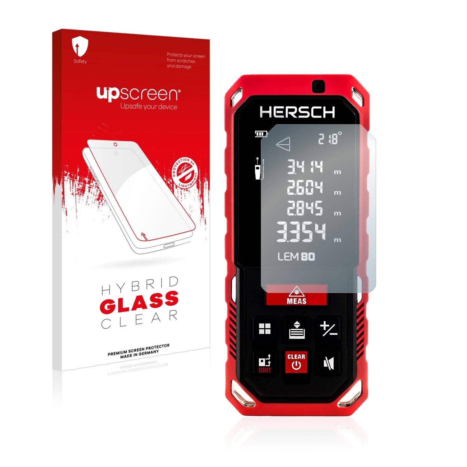 upscreen Hybrid Glass Clear Premium Schutzglas Folie für Hersch LEM