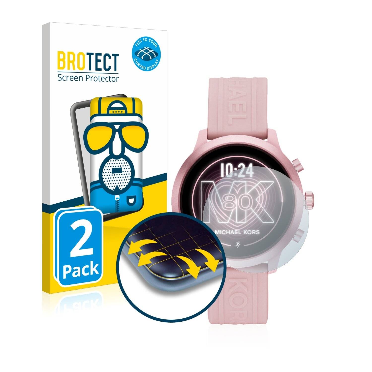 2x BROTECT Flex Matte Full-Cover Displayschutzfolie für Michael Kors Access MKGO Gen