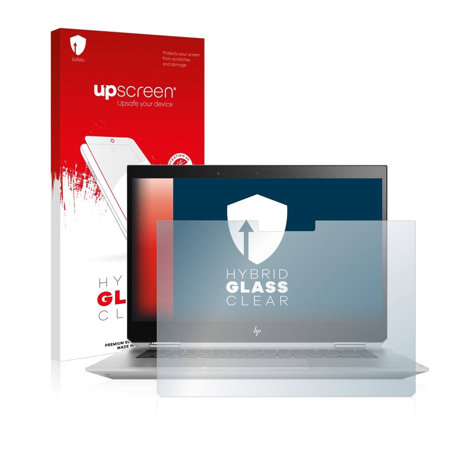 upscreen Hybrid Glass Clear Premium Schutzglas Folie für HP ZBook Studio x360