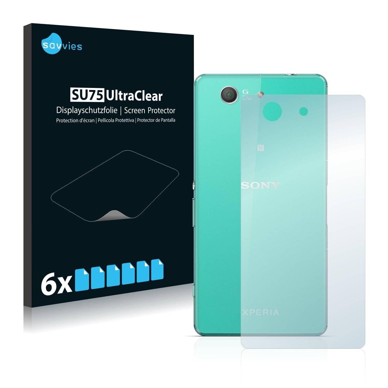 6x Savvies SU75 Displayschutzfolie für Sony Xperia Z3 Compact D5803