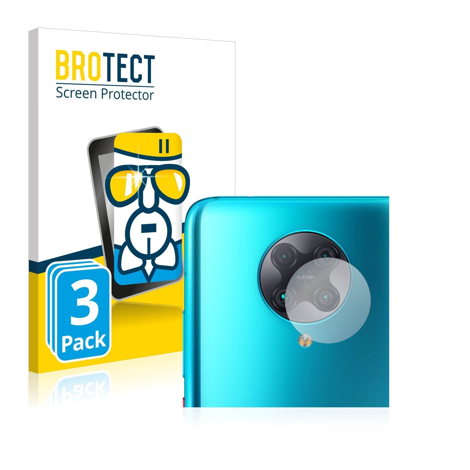 3x BROTECT AirGlass Schutzglas Folie für Xiaomi Poco F2 Pro (NUR