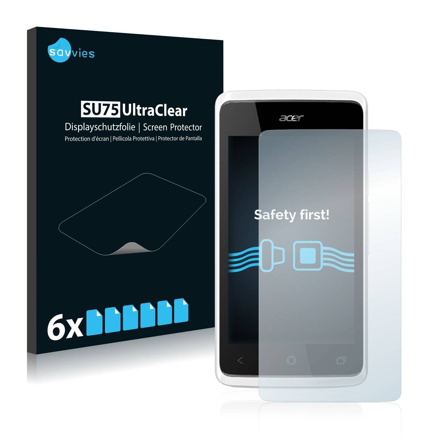 6x Savvies SU75 Displayschutzfolie für Acer Liquid