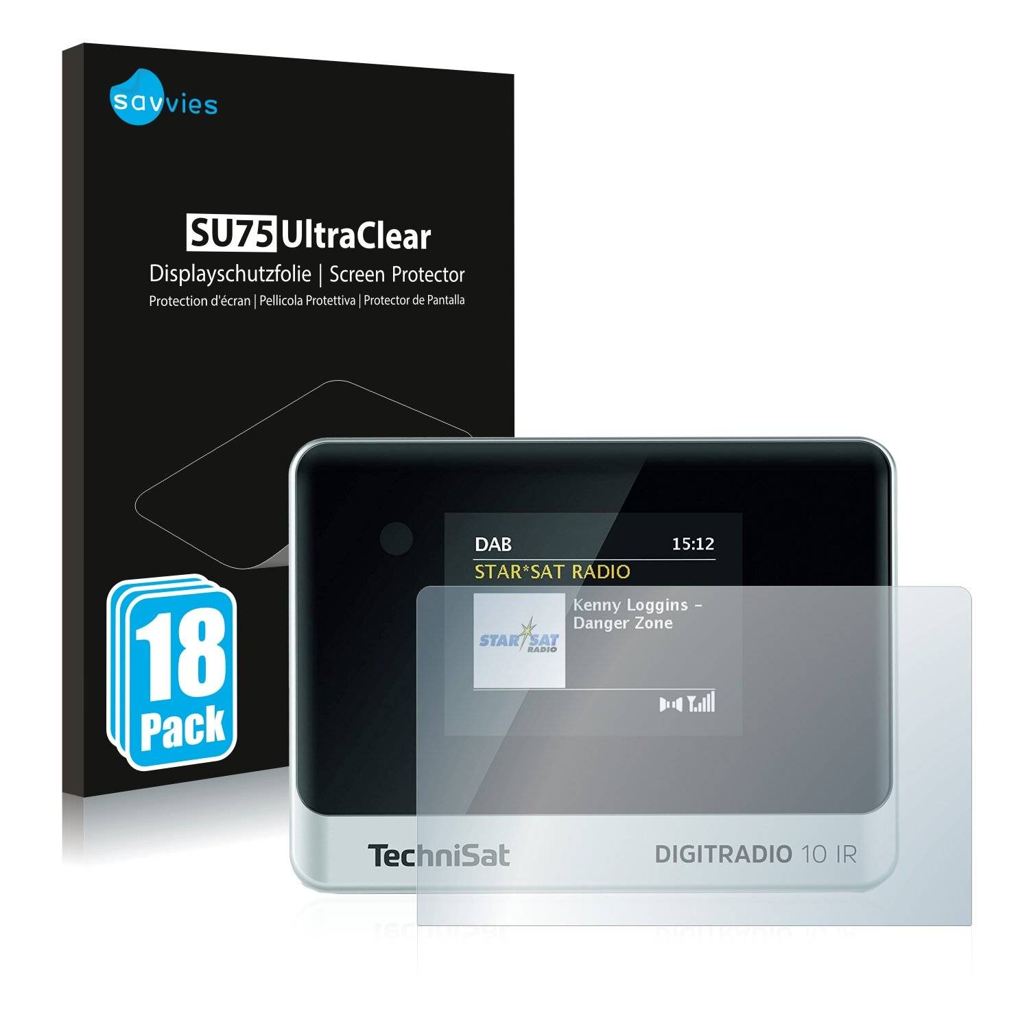 18x Savvies SU75 Displayschutzfolie für TechniSat 10