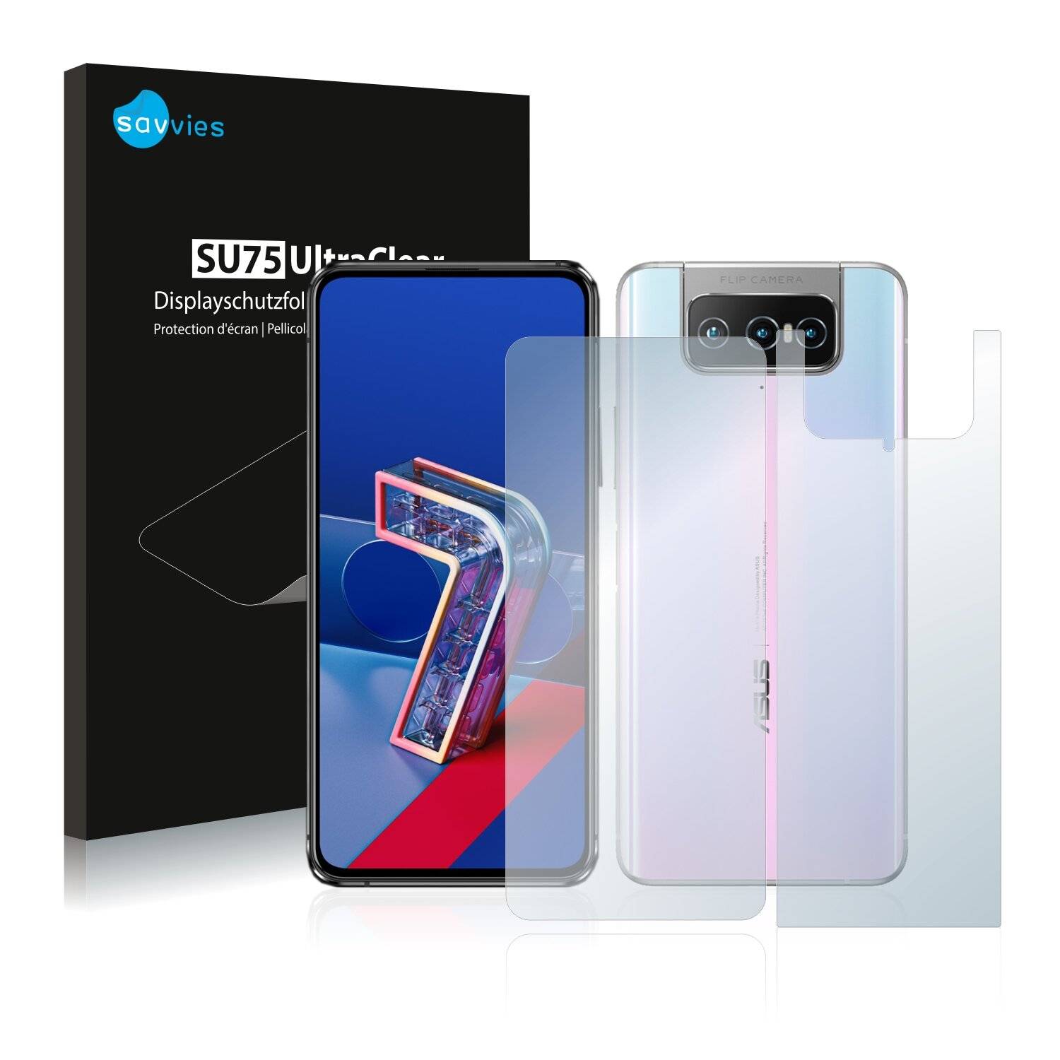 18x Savvies SU75 Displayschutzfolie für Asus Zenfone 7 Pro ZS671KS (Vorder +