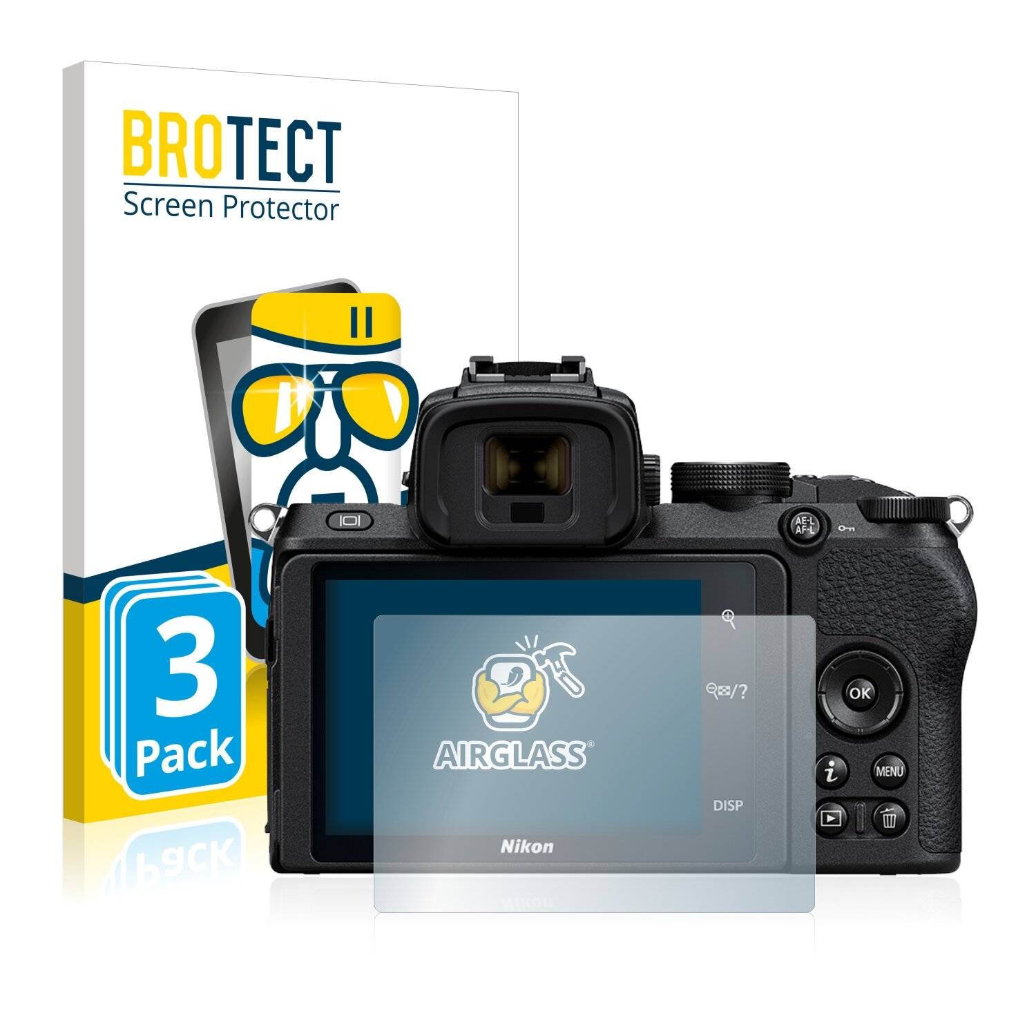 3x BROTECT AirGlass Schutzglas Folie für Nikon Z