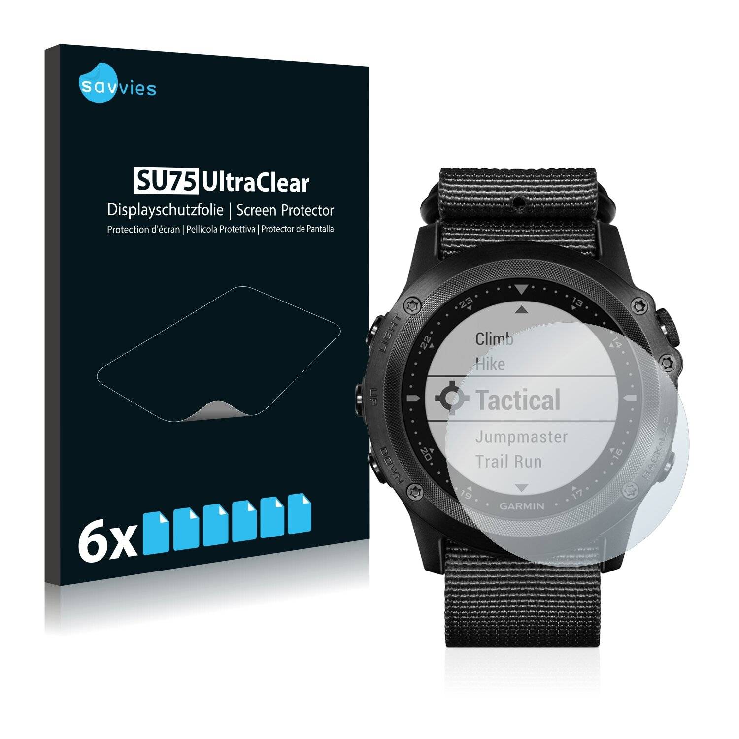 6x Savvies SU75 Displayschutzfolie für Garmin Tactix