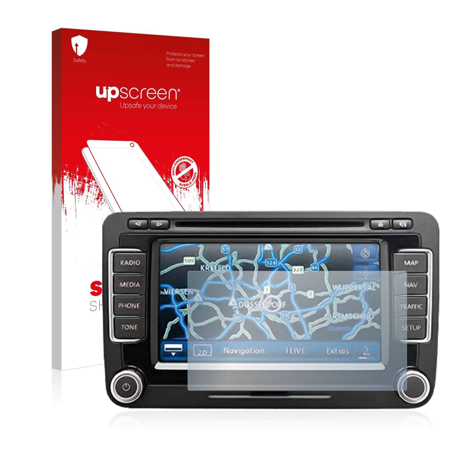 upscreen Scratch Shield Clear Premium Displayschutzfolie für Volkswagen Eos 2011 RNS 510