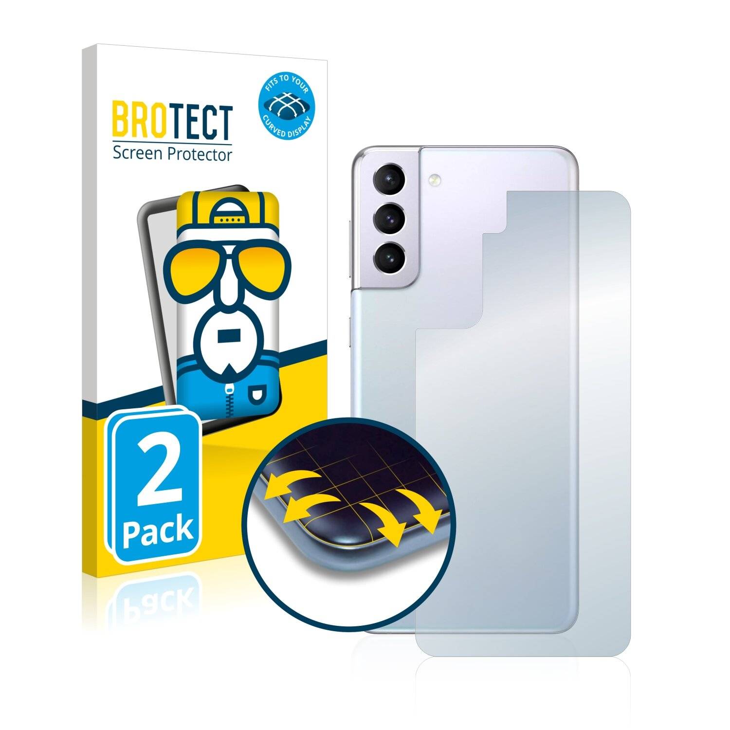 2x BROTECT Flex Full-Cover Displayschutzfolie für Samsung Galaxy S21 Plus 5G