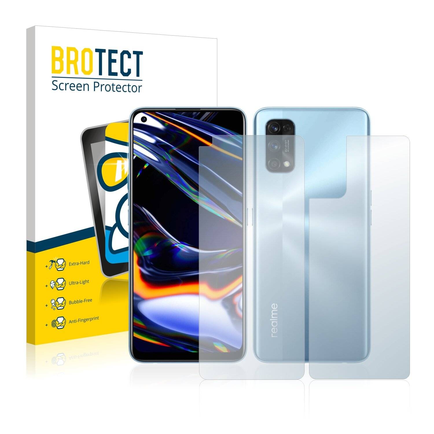 BROTECT AirGlass Schutzglas Folie für Realme 7 Pro (Vorder +