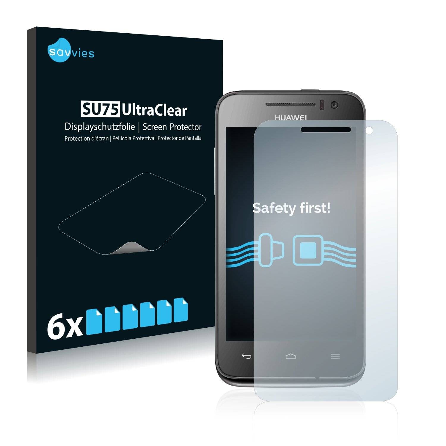 6x Savvies SU75 Displayschutzfolie für Huawei Ascend G330